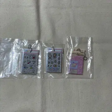 산리오 반짝이 씰풍 타일 씰 미니어처 참 타보 우사하나