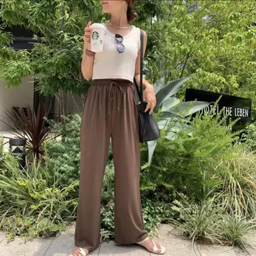 새상품 BLATE 츄루츄루 와이드 팬츠 초콜릿