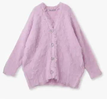 ANNA SUI 웨이브 샤기 가디건 라벤더