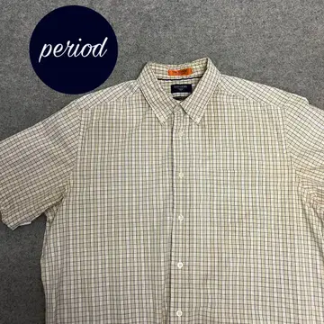 P2245 DOCKERS 구제 의류 반팔 체크 버튼 다운 셔츠 밴드 포함