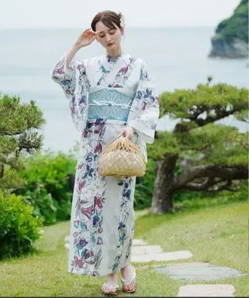 utatane 선택 가능한 유카타 3개 세트 오리지널 그레이에 백합 무늬