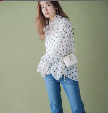 VICKY 도트 쉬폰 블라우스