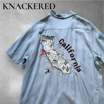 KNACKERED 볼링 셔츠 빅 자수 캘리포니아 서핑 L