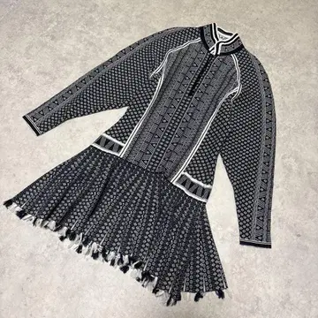 마메쿠로구치 Floral Pattern Knitted Mini Dress