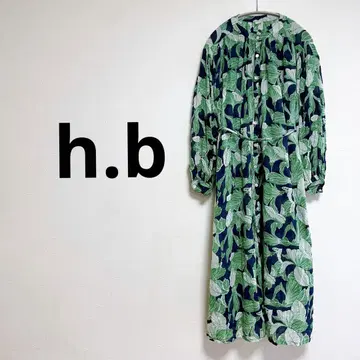 에이치비 h.b 꽃무늬 원피스 보타니컬 그린 인도 면 릴랙스
