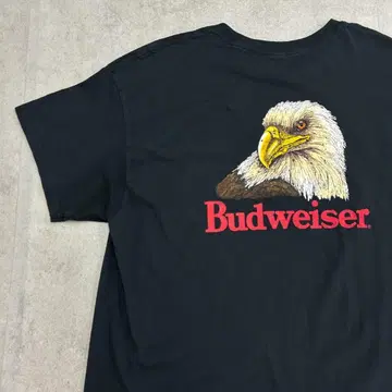 Budweiser 이글 디자인 반팔 티셔츠 구제 의류 블랙 XL