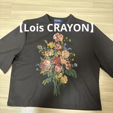Lois CRAYON 플라워 자수 반팔 티셔츠