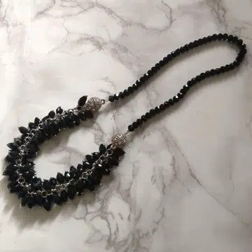 비즈 목걸이 블랙