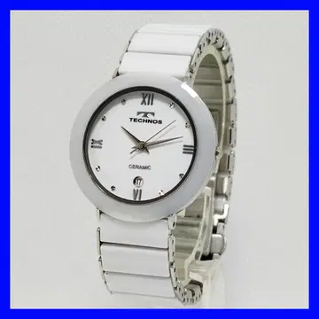 TECHNOS 화이트 세라믹 손목시계