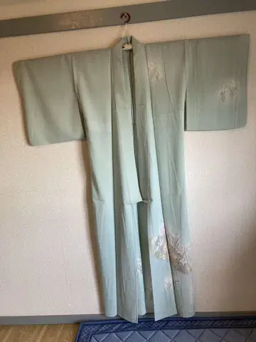 고센 고마쿠라 연한 그린 컬러 호몬기 꽃무늬 자수