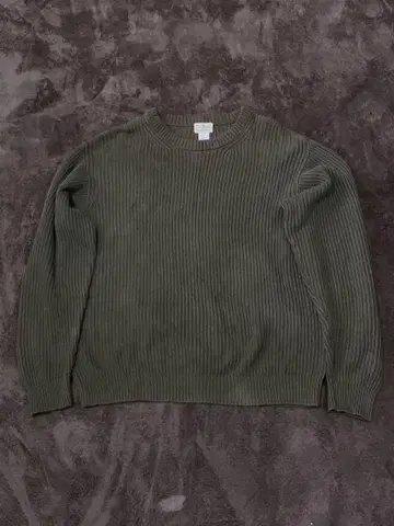 llbean 니트 스웨터 그린 그린 빈티지 구제 의류 세련된 레트로