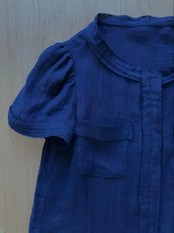 49AV. junko shimada 린넨 블라우스 다크 네이비 네이비