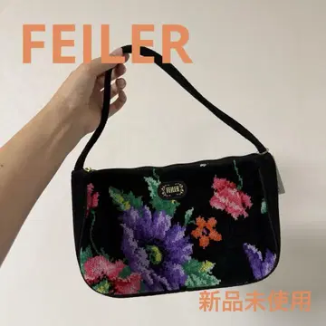 FEILER 꽃무늬 숄더백 블랙