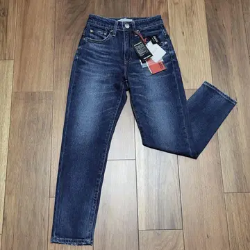 미사용 레드 카드 다크 블루 데님 인디고