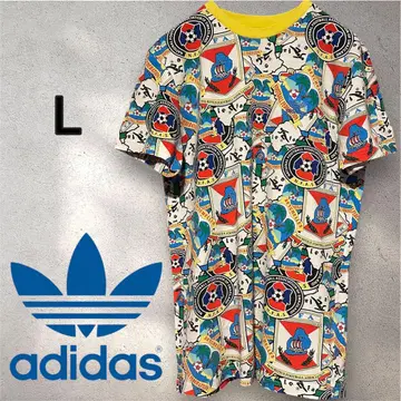 아디다스 아프리카 축구 협회 로고 올 패턴 티셔츠 L 자수 로고