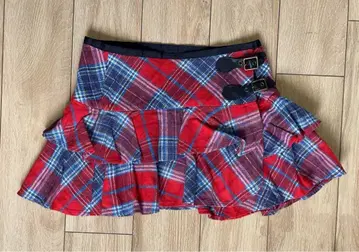 중고 Ralph Lauren 헤이세이 레트로 빨간색 체크 미니 스커트