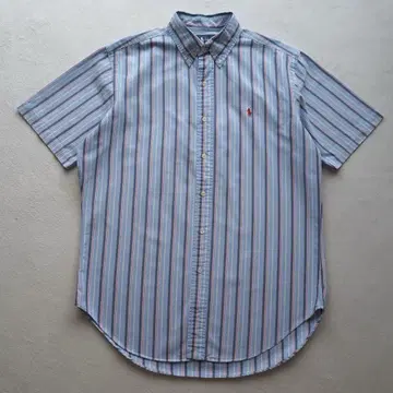 90s Ralph Lauren 스트라이프 B.D. 옥스퍼드 셔츠 M
