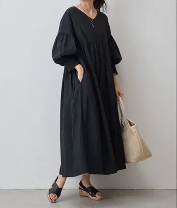 BEARDSLEY 린넨 개더 원피스