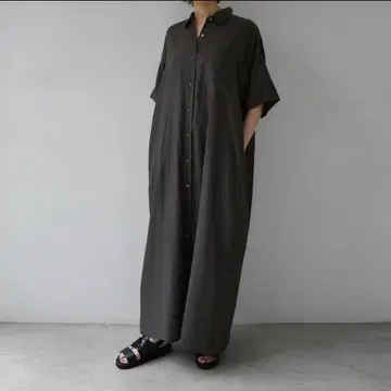 WIRROW 반팔 셔츠 원피스