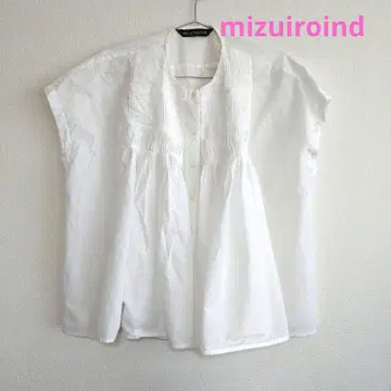 mizuiroind 슬리브리스 블라우스 플리츠 디자인