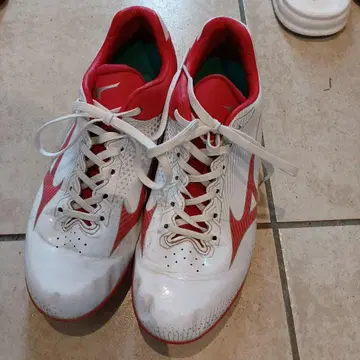 Mizuno 스파이크 화이트/레드 24cm
