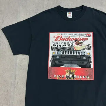 초레어 Budweiser Nelly 반팔 티셔츠 구제 의류 블랙 2XL