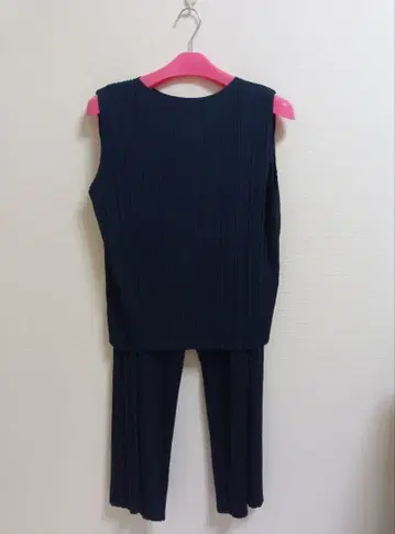 지유 네이비 플리츠 셋업 팬츠 2XL 플리츠 XL