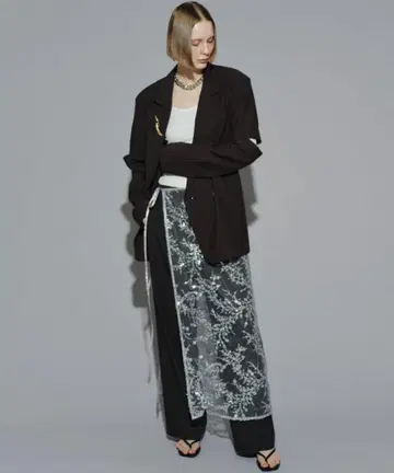 Yae Flower 스팽글 랩 스커트 랩스커트