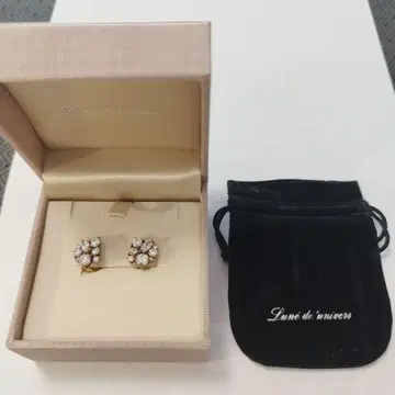 새상품급 Lune de univers 플라워 디자인 귀찌 골드