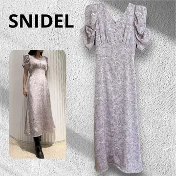 SNIDEL 스나이델 꽃무늬 퍼프 슬리브 원피스 전개 프린트