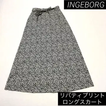 새상품급 INGEBORG 잉게보그 미니 꽃무늬 리버티 프린트 롱 스커트