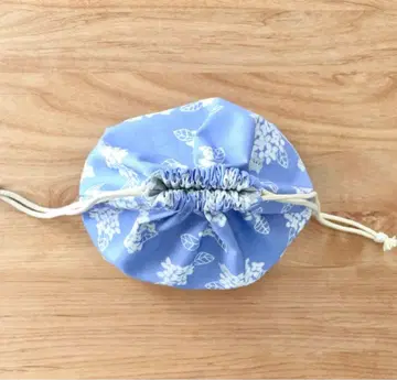 파란색 꽃무늬 복조리 주머니 16*25cm