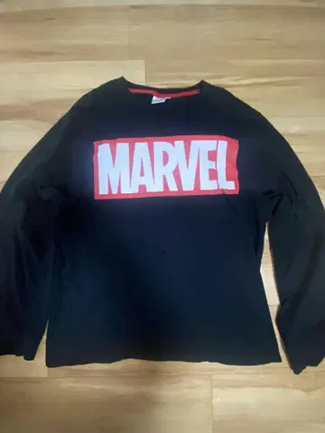 MARVEL 로고 프린트 긴팔 티셔츠 XL