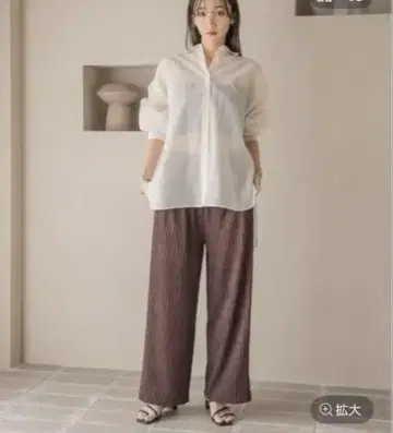로리즈팜 시어 셔츠 아이보리 롱