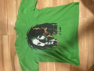 밥 말리 티셔츠 그린 REGGAE