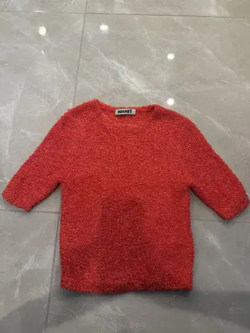 새상품! NKNIT 오렌지 푹신푹신 반팔 니트