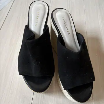 ESPERANZA 블랙 웨지 샌들