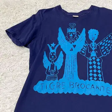 TIGRE 티그루 브로칸테 인디고 로고 티셔츠 너티