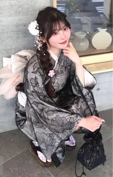 유카타 grl 그레일 세트 오비 블랙