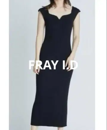 FRAY I.D 스퀘어 넥 리브 원피스