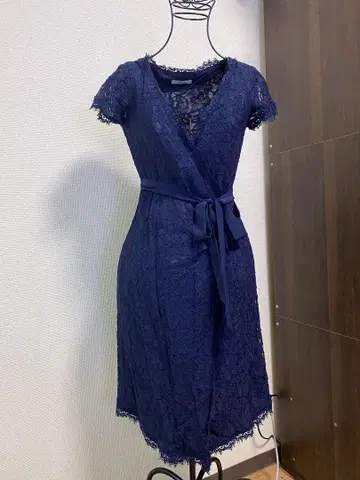 DVF STUDIO 다이앤 폰 파스텐버그 네이비 레이스 드레스
