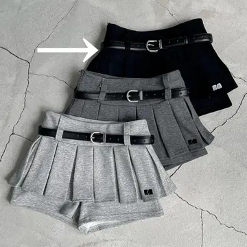 플리츠 미니 스커트 블랙 한국 패션 menot