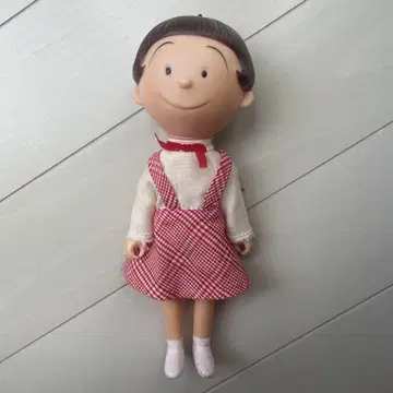 와카메짱 빨간색 체크 원피스 인형