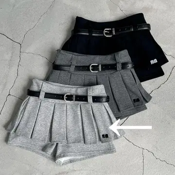 플리츠 미니 스커트 라이트 그레이 한국 패션 menot