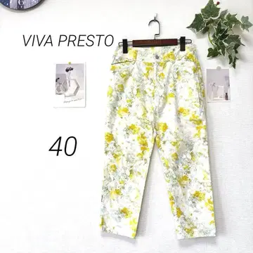 9007-1 VIVA PRESTO 꽃무늬 팬츠 사이즈 40 일본제