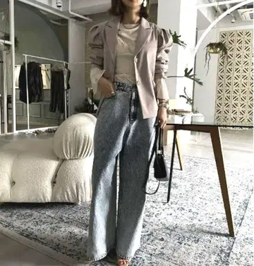 와이드 케미컬 데님 팬츠