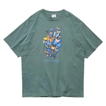 00s USA제 아트 반팔 티셔츠 버터플라이 나비 BRILLIANCE