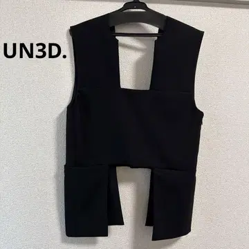 UN3D. 슬리브리스 블랙 베스트/질레