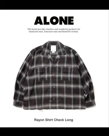 ALONE Inc 레이온 셔츠 체크 롱 사이즈 3