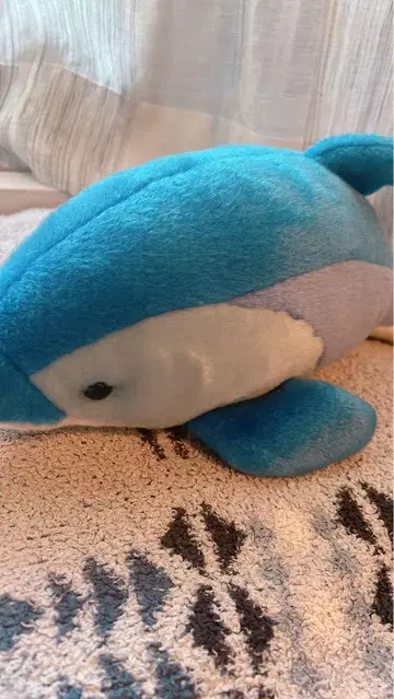 돌고래 봉제 인형 파랑과 화이트